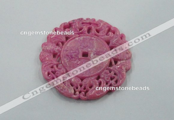 NGP1609 65*65mm Carved dyed natural hetian jade pendants wholesale