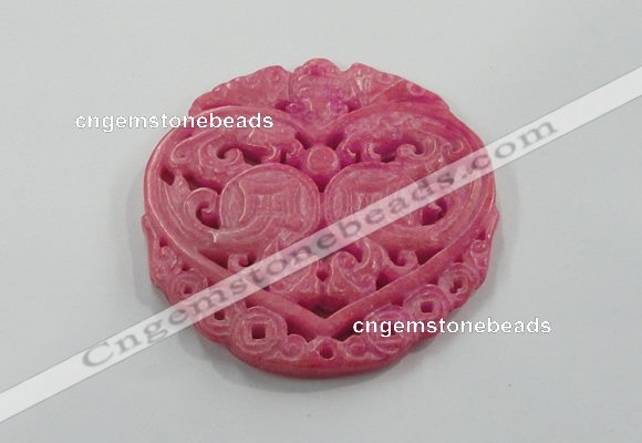 NGP1611 65*65mm Carved dyed natural hetian jade pendants wholesale