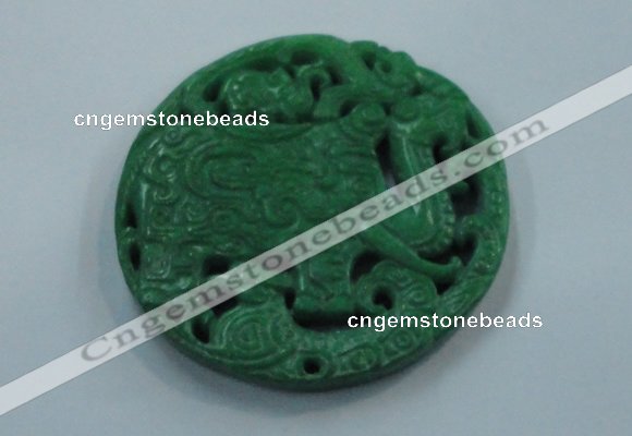 NGP1617 68*68mm Carved dyed natural hetian jade pendants wholesale