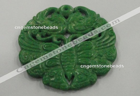 NGP1620 65*65mm Carved dyed natural hetian jade pendants wholesale