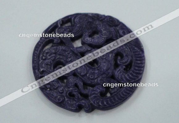 NGP1623 66*66mm Carved dyed natural hetian jade pendants wholesale