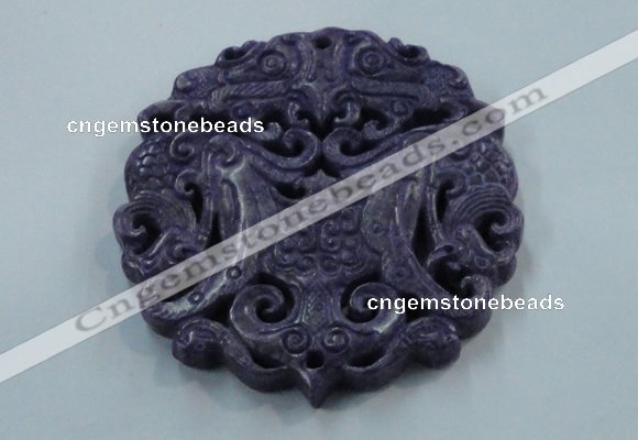 NGP1625 66*67mm Carved dyed natural hetian jade pendants wholesale