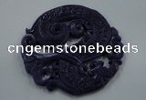 NGP1628 67*70mm Carved dyed natural hetian jade pendants wholesale