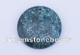 NGP163 2pcs 40mm flat round dyed chrysocolla gemstone pendants