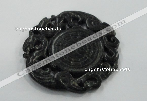 NGP1638 65*65mm Carved dyed natural hetian jade pendants wholesale