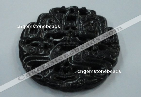 NGP1639 68*69mm Carved dyed natural hetian jade pendants wholesale