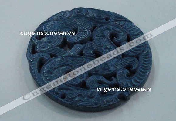 NGP1646 65*65mm Carved dyed natural hetian jade pendants wholesale