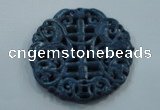 NGP1648 66*67mm Carved dyed natural hetian jade pendants wholesale