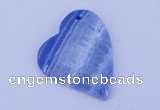 NGP165 2pcs 36*40mm heart dyed blue lace agate gemstone pendants