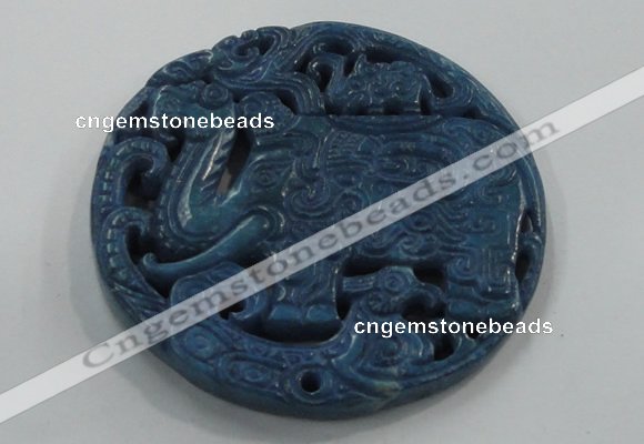 NGP1650 67*67mm Carved dyed natural hetian jade pendants wholesale