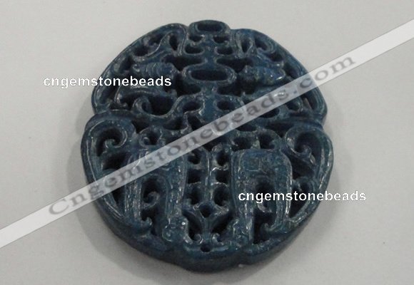 NGP1651 67*68mm Carved dyed natural hetian jade pendants wholesale