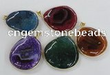 NGP1663 40*50mm - 45*55mm freeform agate gemstone pendants