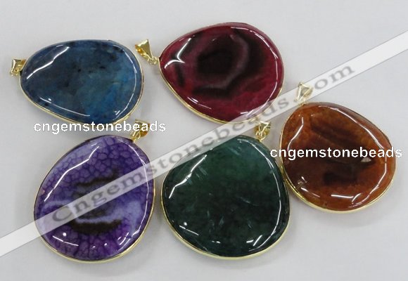 NGP1663 40*50mm - 45*55mm freeform agate gemstone pendants