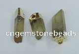 NGP1668 12*35mm - 18*50mm faceted nuggets lemon quartz pendants