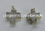 NGP1680 25*26mm - 27*28mm cross druzy agate pendants wholesale