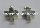 NGP1681 25*26mm - 27*28mm cross druzy agate pendants wholesale