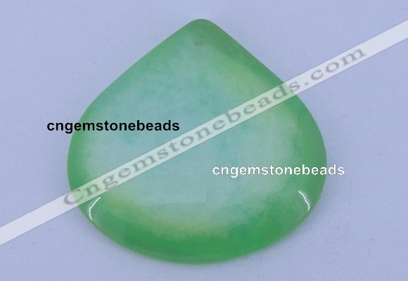 NGP169 2pcs 45*45mm heart dyed white jade gemstone pendants