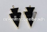 NGP1694 28*50mm - 30*55mm arrowhead agate gemstone pendants