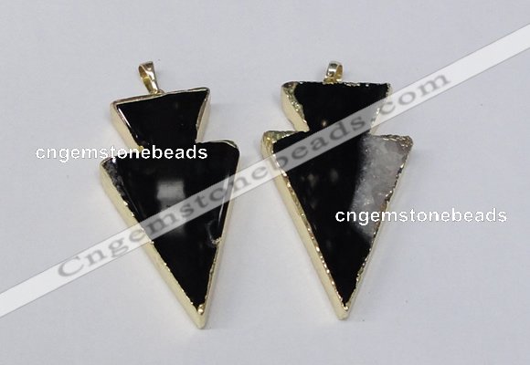 NGP1694 28*50mm - 30*55mm arrowhead agate gemstone pendants