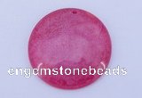 NGP170 2pcs 45mm flat round dyed white jade gemstone pendants