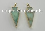 NGP1702 18*39mm arrowhead australia chrysoprase pendants