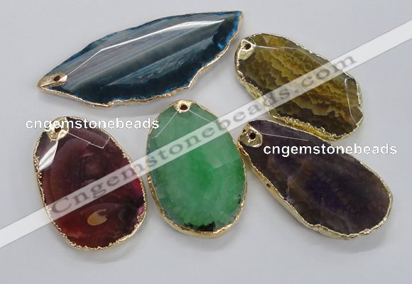 NGP1706 35*55mm - 40*65mm freeform agate gemstone pendants