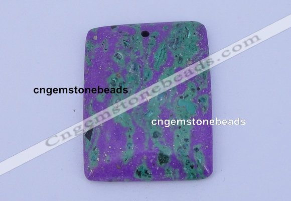 NGP171 2pcs 34*44mm rectangle lapis & malachite gemstone pendants