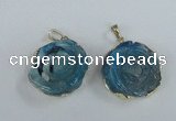 NGP1710 28*30mm - 30*32mm carved flower agate gemstone pendants