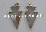 NGP1713 28*50mm - 30*55mm arrowhead agate gemstone pendants