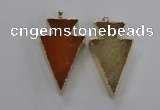 NGP1714 28*50mm - 30*55mm arrowhead agate gemstone pendants