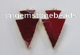 NGP1715 28*50mm - 30*55mm arrowhead agate gemstone pendants