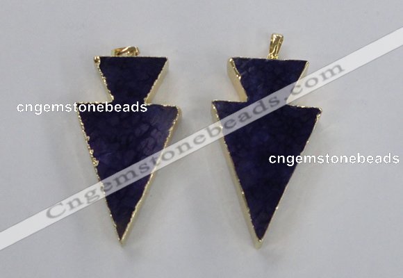 NGP1716 28*50mm - 30*55mm arrowhead agate gemstone pendants