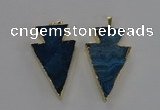 NGP1717 28*50mm - 30*55mm arrowhead agate gemstone pendants