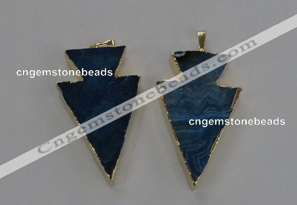 NGP1717 28*50mm - 30*55mm arrowhead agate gemstone pendants