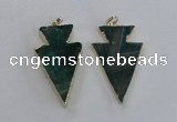 NGP1718 28*50mm - 30*55mm arrowhead agate gemstone pendants
