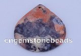 NGP172 2pcs 6*44mm flat teardrop brecciated jasper gemstone pendants