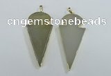 NGP1721 30*65mm arrowhead agate gemstone pendants wholesale