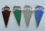 NGP1725 30*65mm arrowhead agate gemstone pendants wholesale