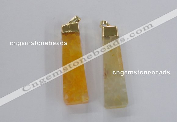 NGP1727 15*55mm trapezoid agate gemstone pendants wholesale