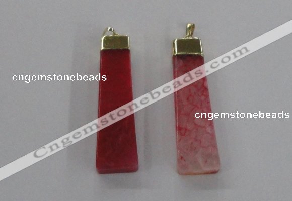 NGP1728 15*55mm trapezoid agate gemstone pendants wholesale