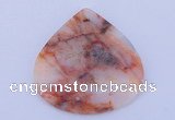 NGP173 2pcs 6*44mm flat teardrop rainbow agate gemstone pendants