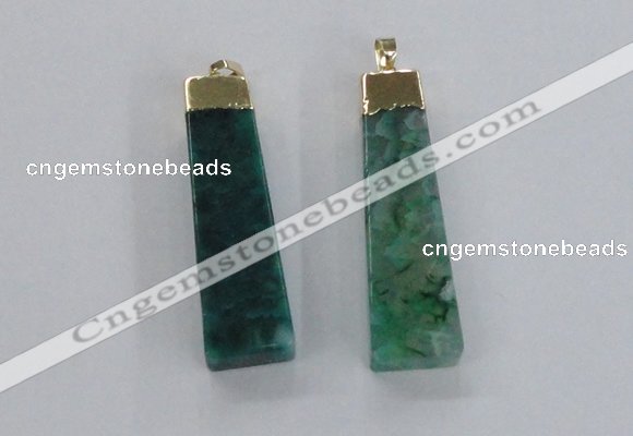 NGP1731 15*55mm trapezoid agate gemstone pendants wholesale