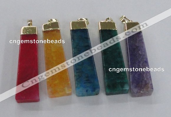 NGP1732 15*55mm trapezoid agate gemstone pendants wholesale