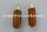 NGP1734 17*60mm faceted nuggets agate gemstone pendants wholesale