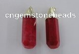 NGP1735 17*60mm faceted nuggets agate gemstone pendants wholesale