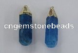 NGP1737 17*60mm faceted nuggets agate gemstone pendants wholesale