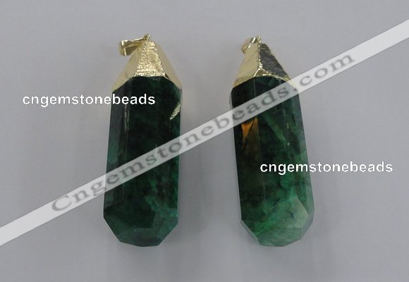 NGP1738 17*60mm faceted nuggets agate gemstone pendants wholesale