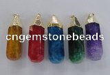 NGP1739 17*60mm faceted nuggets agate gemstone pendants wholesale