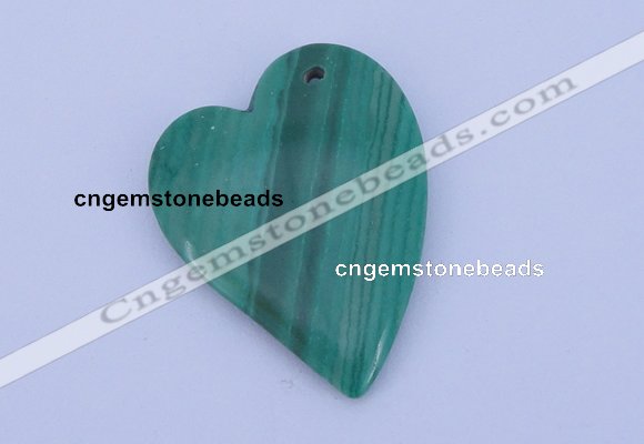 NGP174 2pcs 30*40mm heart synthetic malachite gemstone pendants