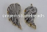 NGP1744 28*55mm - 30*65mm carved leaf druzy agate pendants